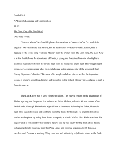 The Lion King Analysis Essay
