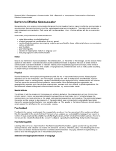 Communication Barriers: Improve Interpersonal Skills