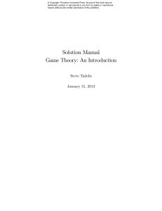 Game Theory Solution Manual by Steve Tadelis