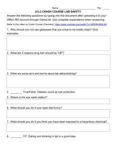 Lab Safety Worksheet
