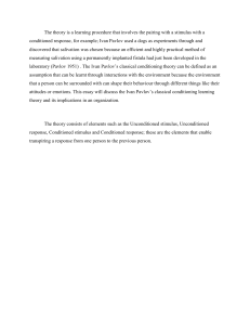 Pavlov's Classical Conditioning in Organizations