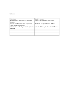 Calendario de Reuniones Psicología - Septiembre