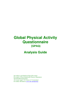 GPAQ Analysis Guide: Physical Activity Questionnaire