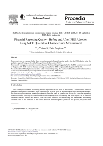IFRS Adoption & Financial Reporting Quality: A NiCE Analysis