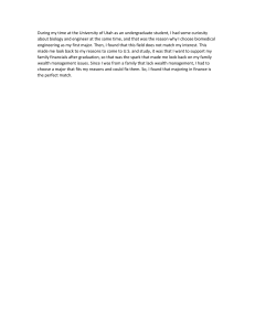 Finance Major Personal Statement: University of Utah