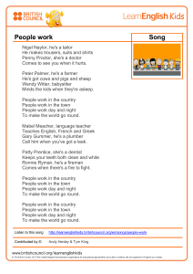 People Work Song Lyrics - Learn English Kids