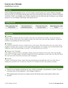 Leaves on a Stream: Mindfulness Exercise Worksheet