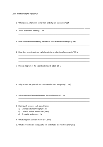 Year 9 Biology Exam: Artemisinin, Genetics, Cells