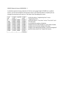 Material Science Tensile Test Homework