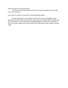 Diet Improvement Plan: Fruits, Vegetables, and Grains
