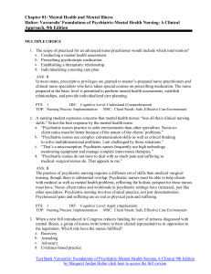 Psychiatric-Mental Health Nursing Test Bank