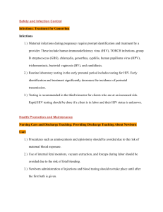 Maternal & Newborn Care: Infections, Labor, Postpartum