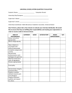 Intern Evaluation Form - Universal School