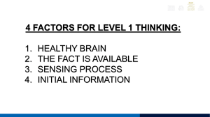 Level 1 Thinking Factors