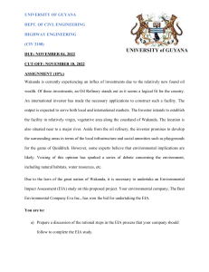 Highway Engineering EIA Assignment: Wakanda Oil Refinery