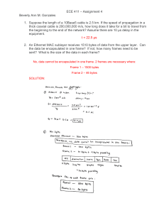 ECE 411 Assignment: Network Cable Delay & Ethernet Frames