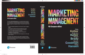 Marketing Management: 4th European Edition Textbook