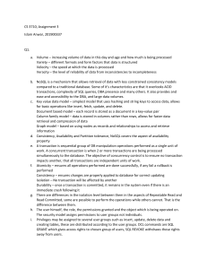 CS Assignment: NoSQL, Transactions, Security, Backup