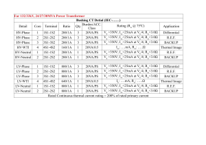 Power Transformer Bushing CT Specs