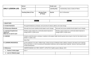 Lesson Log: Action Plans for Social Change