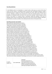 Research Methods Guide: Describing Methods