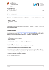 Informação-Prova Matemática A 2021