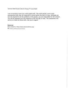 6th Grade Math Study Guide