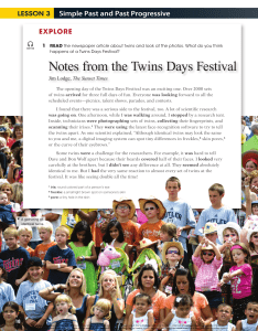 Simple Past & Past Progressive: Twins Days Festival Grammar