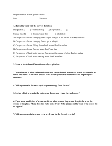 Water Cycle Worksheet: Biogeochemical Processes