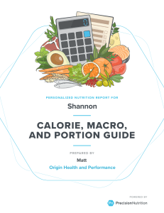 Personalized Calorie, Macro, Portion Guide