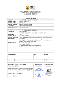 Circuit Theory 2 Assessment: Three-Phase Systems & Analysis