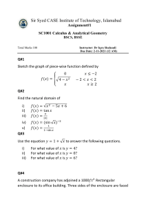 Calculus & Analytical Geometry Assignment
