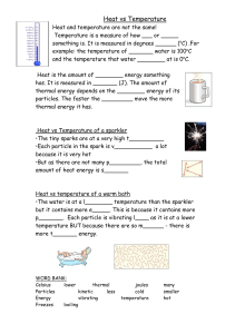 Heat vs Temperature Worksheet