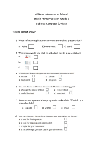 Computer Worksheet Grade 3: Presentation Basics