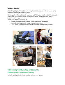 Hospitality Workplace Safety Training