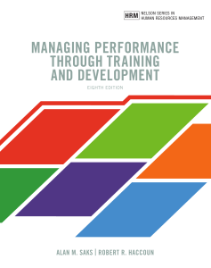 Managing Performance Through Training & Development