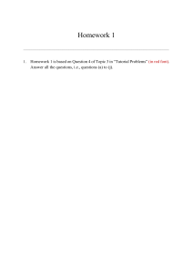 Homework 1 Assignment