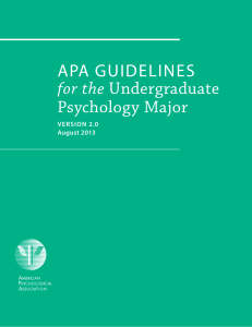 APA Guidelines for Undergraduate Psychology Major