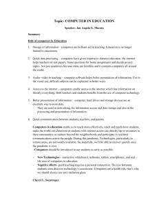Computers in Education: Roles, Benefits, and Considerations