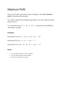 Maximum Profit Algorithm Problem