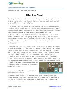 Grade 5 Reading Comprehension: After the Flood Worksheet