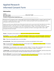 Applied Research Informed Consent Form