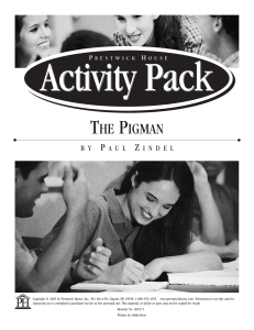 The Pigman Activity Pack: High School Literature Activities