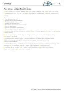 English Grammar Answer Key: Past, Perfect, Modals, Clauses