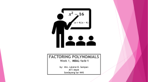Factoring Polynomials: High School Math Lesson