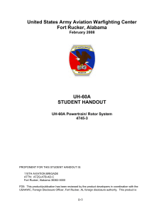 UH-60A Powertrain/Rotor System Student Handout