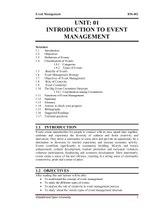 Event Management: Introduction & Strategy