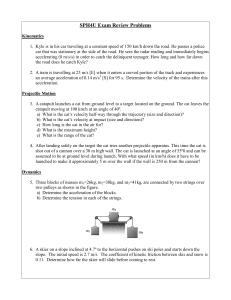 SPH4U Physics Exam Review Problems