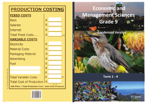 Grade 9 Economics Workbook: Production, Demand, Supply