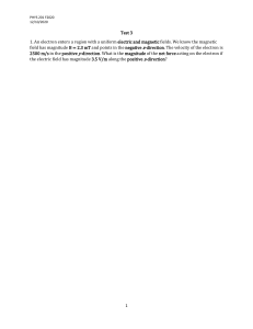 Physics Test: Electromagnetism